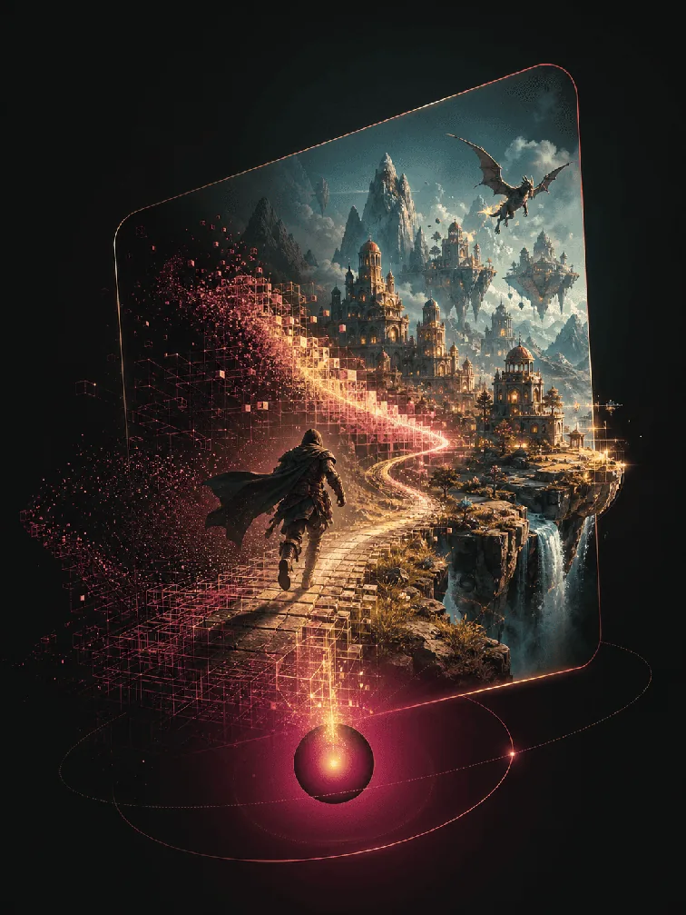 A fantasy world being generated live as the player explores